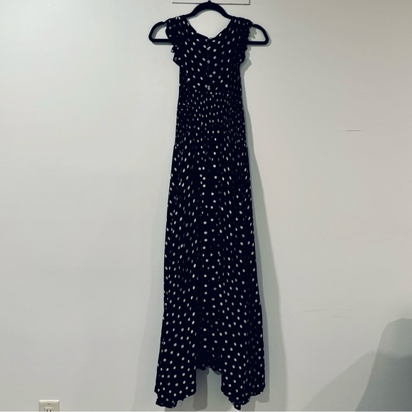 Women’s Dress Free People Size Large Black with White Polka Dots - Picture 4 of 6